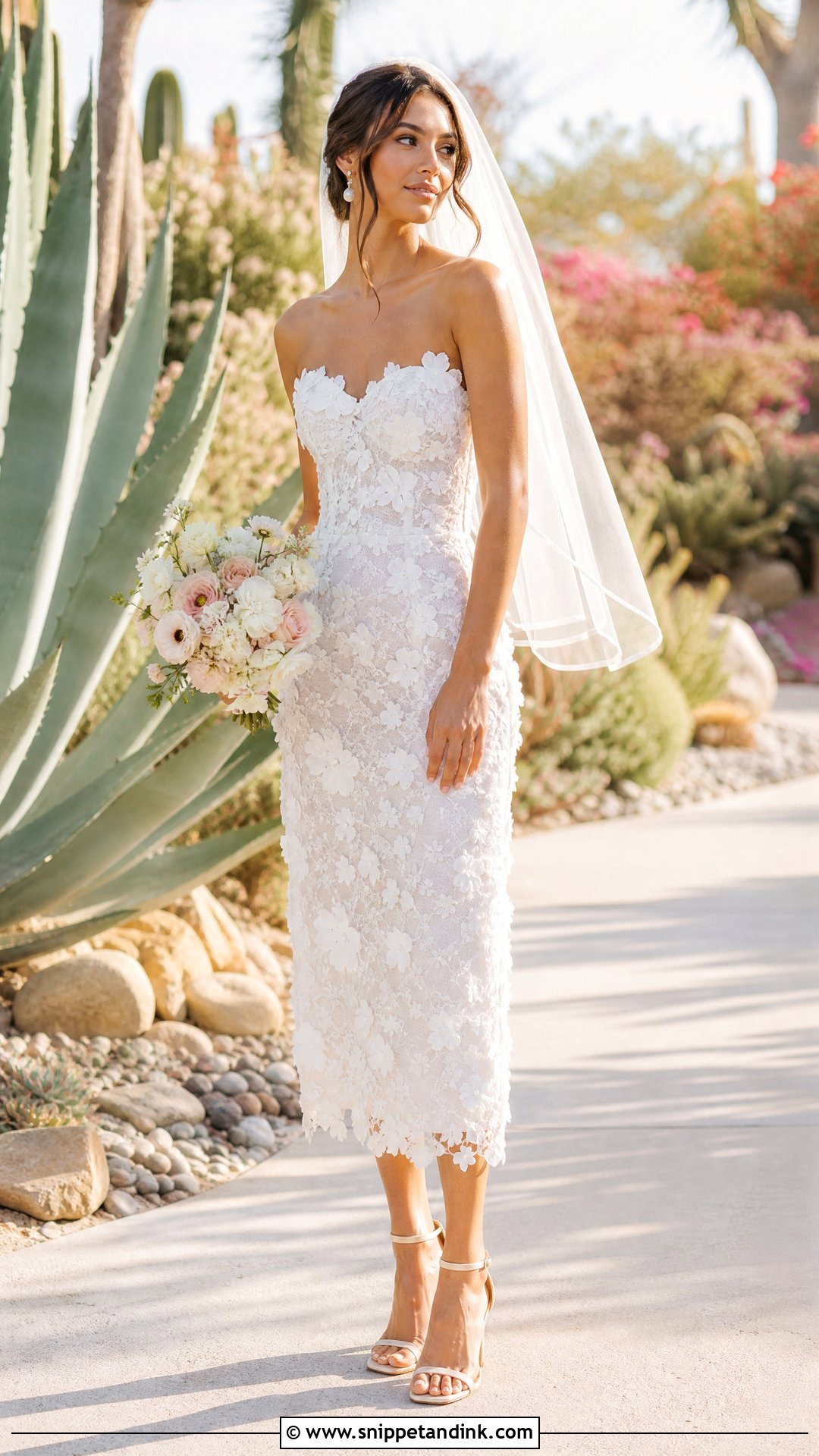 Floral Applique Wedding Dress - Snippet and Ink - 25 Las Vegas Wedding Dresses