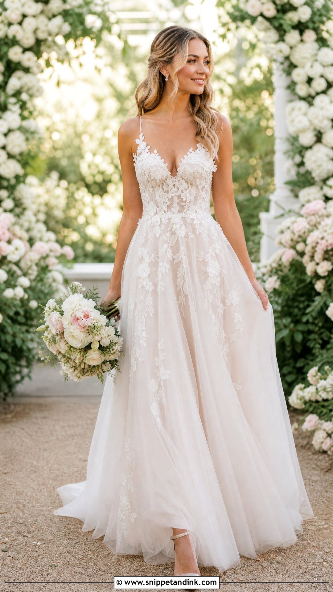 Floral Applique Wedding Dress - Snippet and Ink - 25 Modern Wedding Dresses
