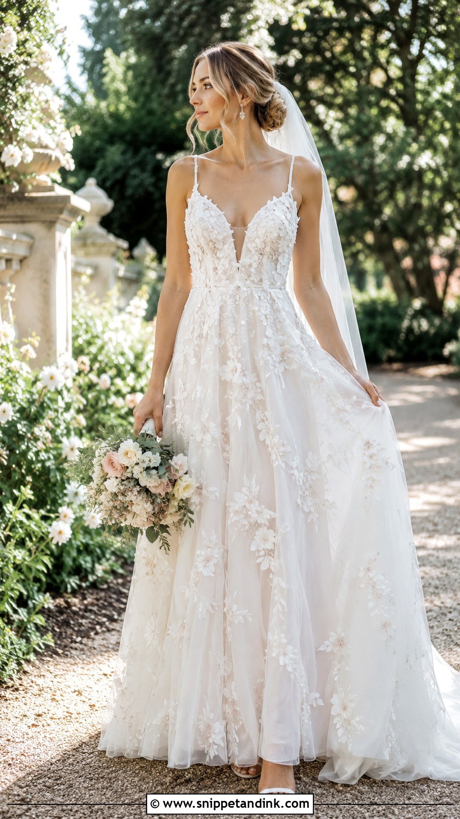 Floral Applique Wedding Dress - Snippet and Ink - 30 Fancy Wedding Dresses