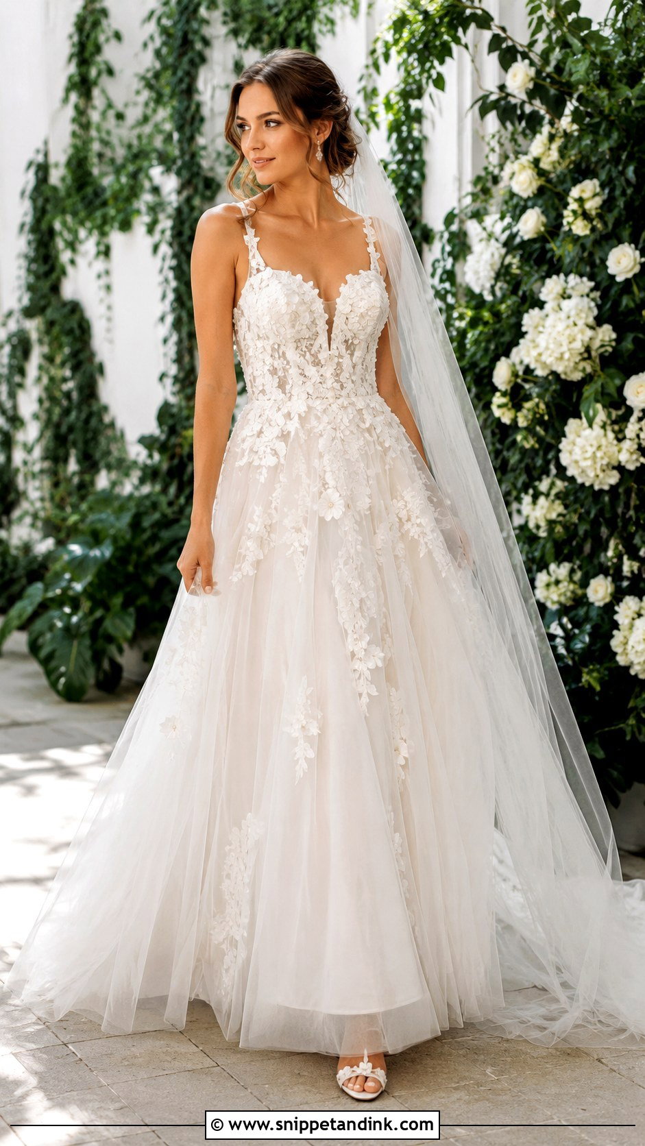 Floral Applique Wedding Dress - Snippet and Ink - 30 Wedding Dress Design Ideas