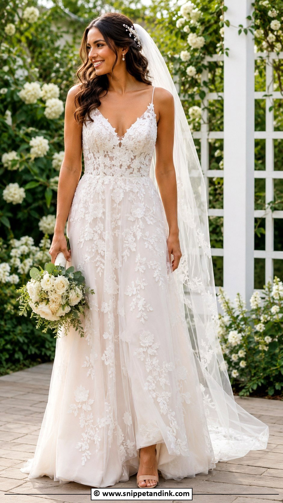 Floral Applique Wedding Dress - Snippet and Ink - 30 2026 Wedding Dress Ideas