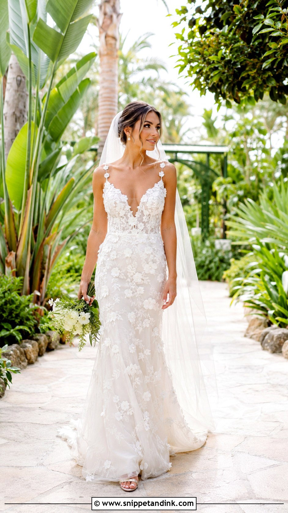 Floral Applique Wedding Dress - Snippet and Ink - 30 Whimsy Wedding Dress Ideas