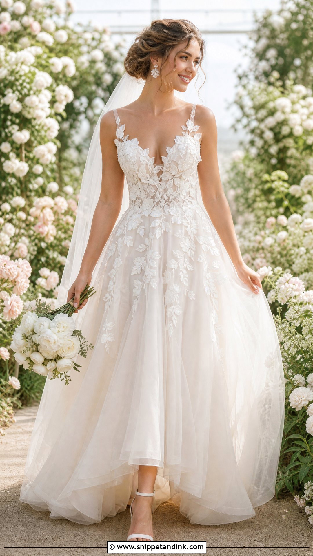 Floral Applique Wedding Dress - Snippet and Ink - 20 Elegant Wedding Dress Inspo Ideas