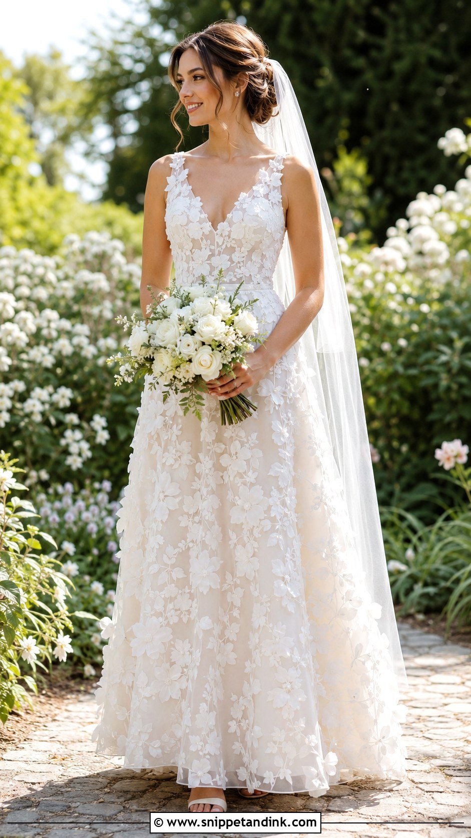 Floral Applique Wedding Dress - Snippet and Ink - 20 I Said Yes to the Dress Ideas