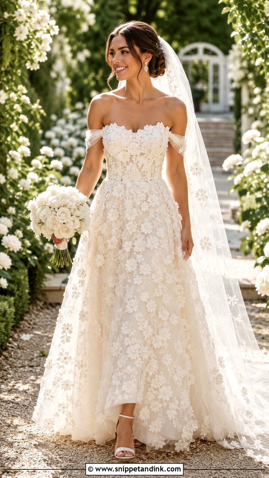 Floral Applique Wedding Dress - Snippet and Ink - 20 Majestic Wedding Dresses