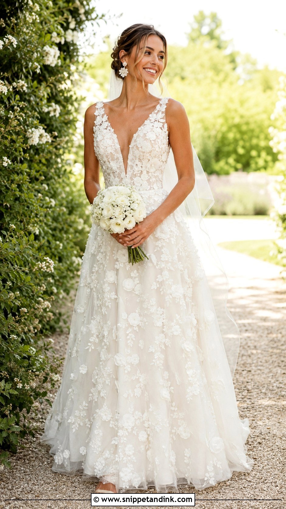 Floral Applique Wedding Dress - Snippet and Ink - 20 Statement Wedding Dress Ideas