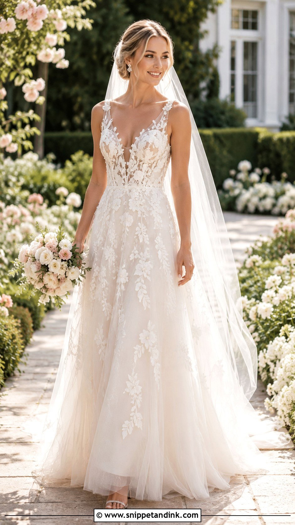 Floral Applique Wedding Dress - Snippet and Ink - 25 Haute Couture Wedding Dress Ideas