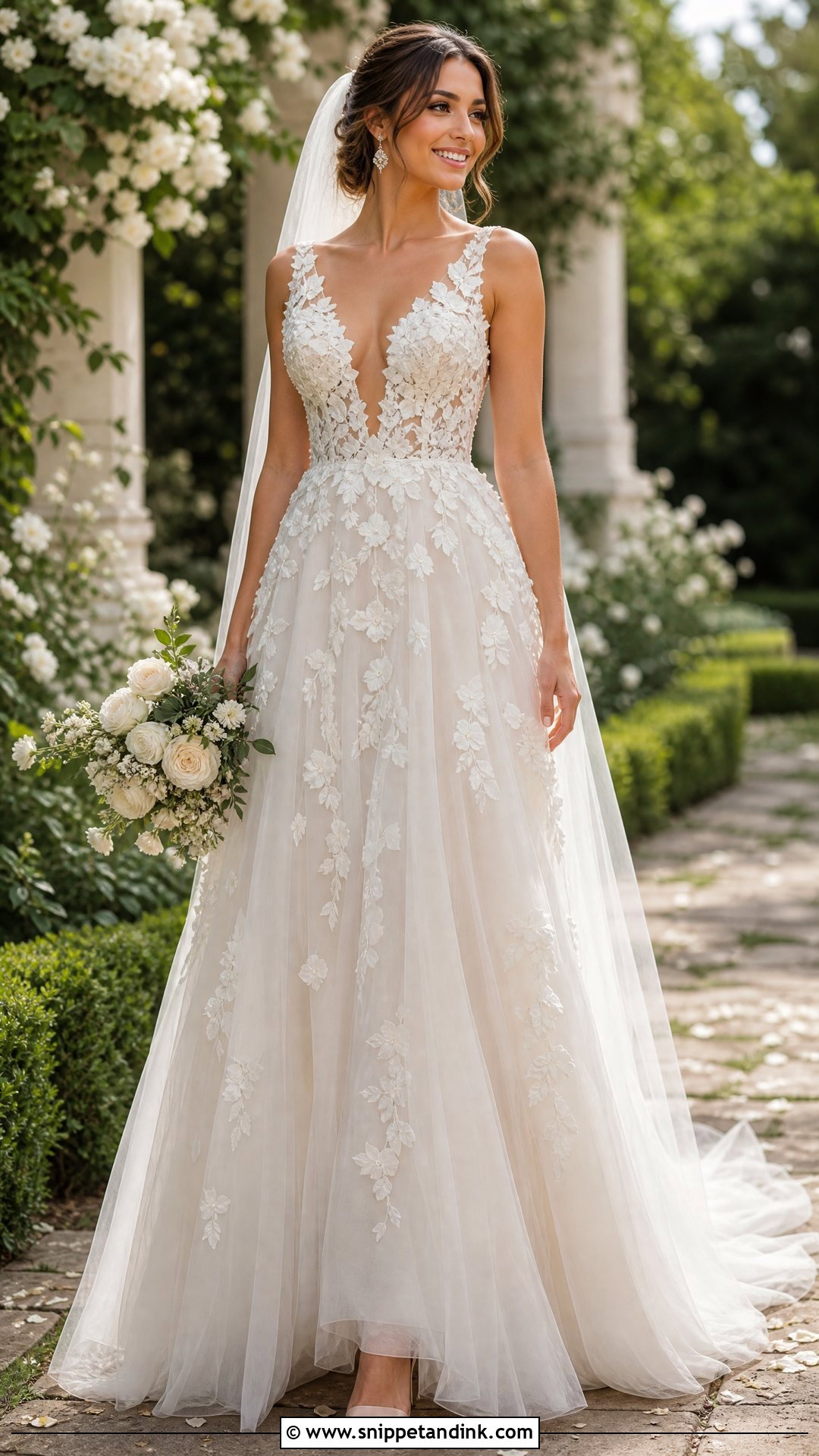 Floral Applique Wedding Dress - Snippet and Ink - 25 Modern Elegant Wedding Dress Ideas