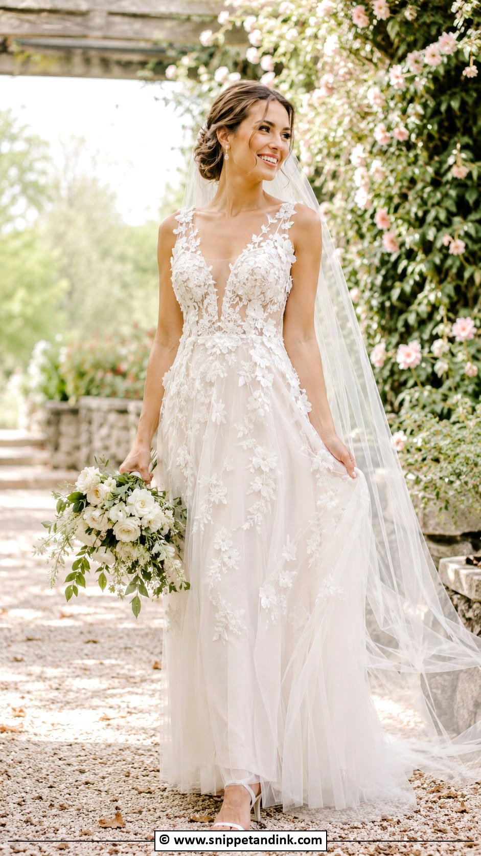 Floral Applique Wedding Dress - Snippet and Ink - 30 Beautiful Wedding Dresses
