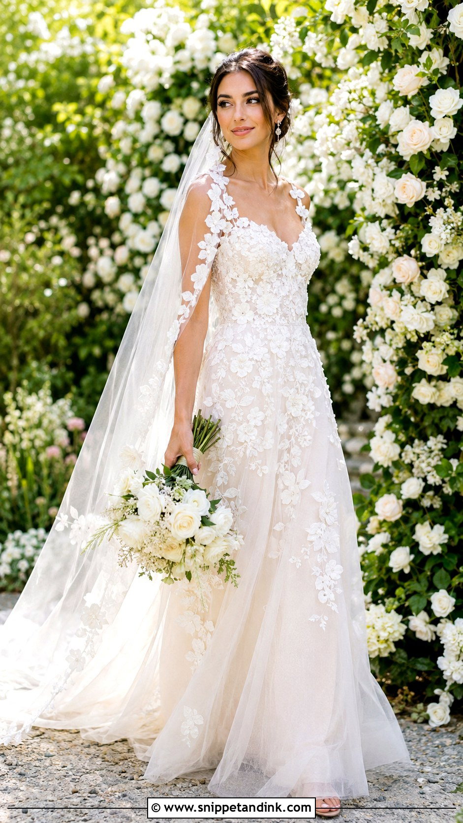 Floral Applique Wedding Dress - Snippet and Ink - 25 Modern Wedding Dress Ideas
