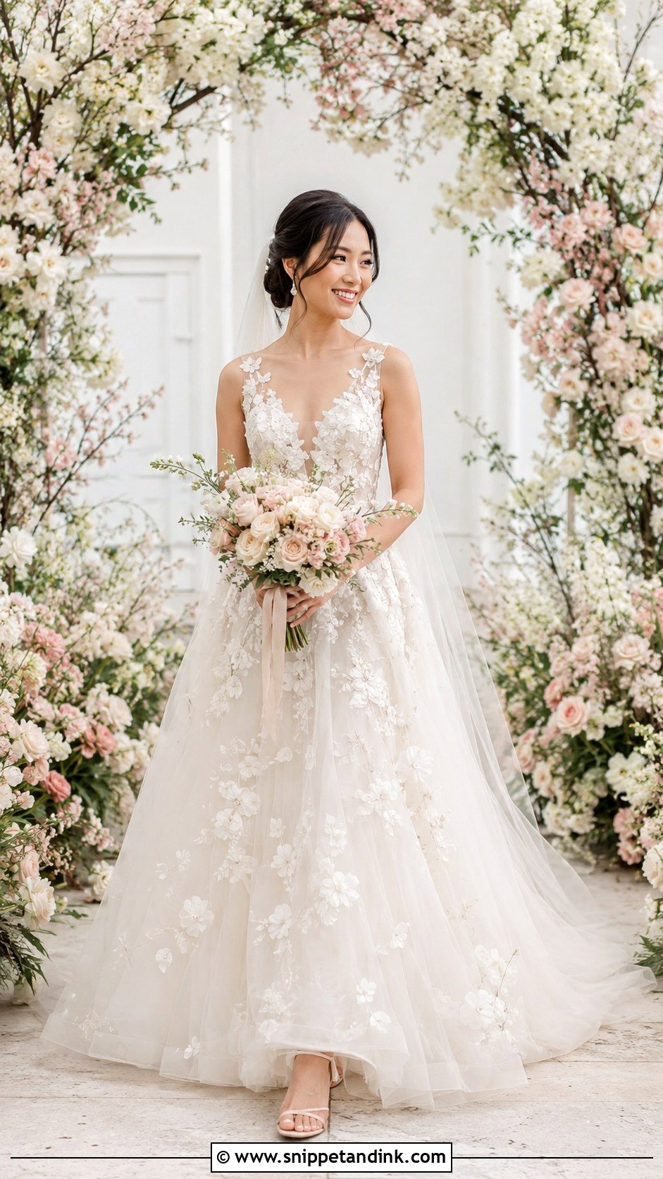 Floral Applique Wedding Dress - Snippet and Ink - 25 Special Wedding Dress Ideas