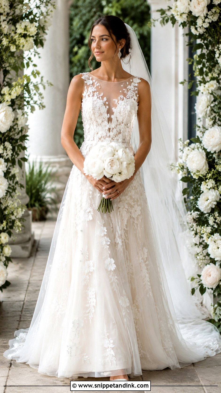 Floral Applique Wedding Dress - Snippet and Ink - 20 Amal Clooney Wedding Dress Ideas