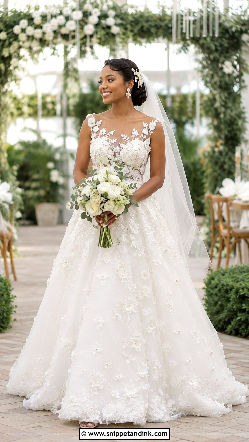 Floral Applique Wedding Dress - Snippet and Ink - 20 Best Lady Wedding Dresses in Nigeria
