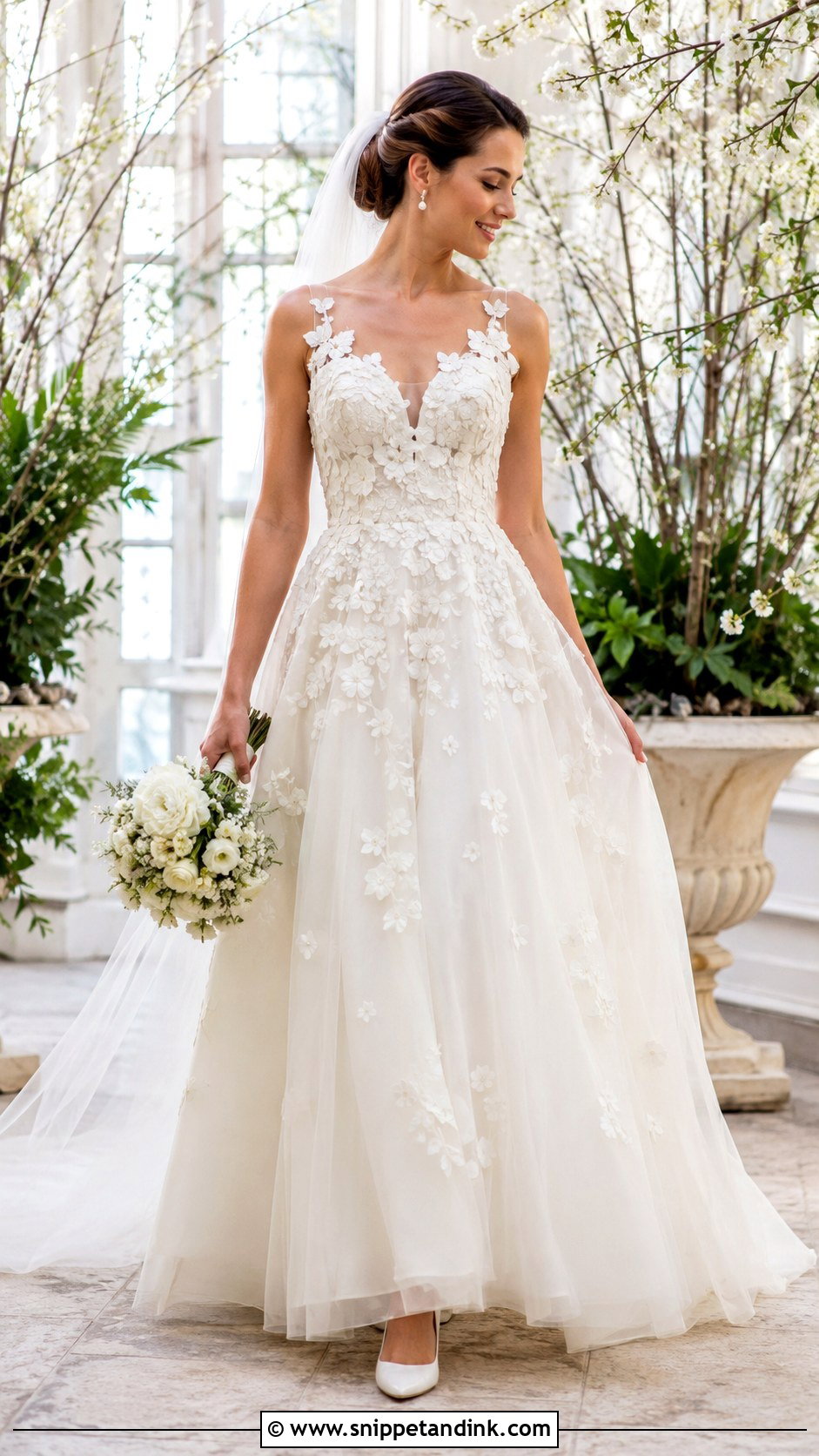 Floral Applique Wedding Dress - Snippet and Ink - 20 Brides Wedding Dress Ideas
