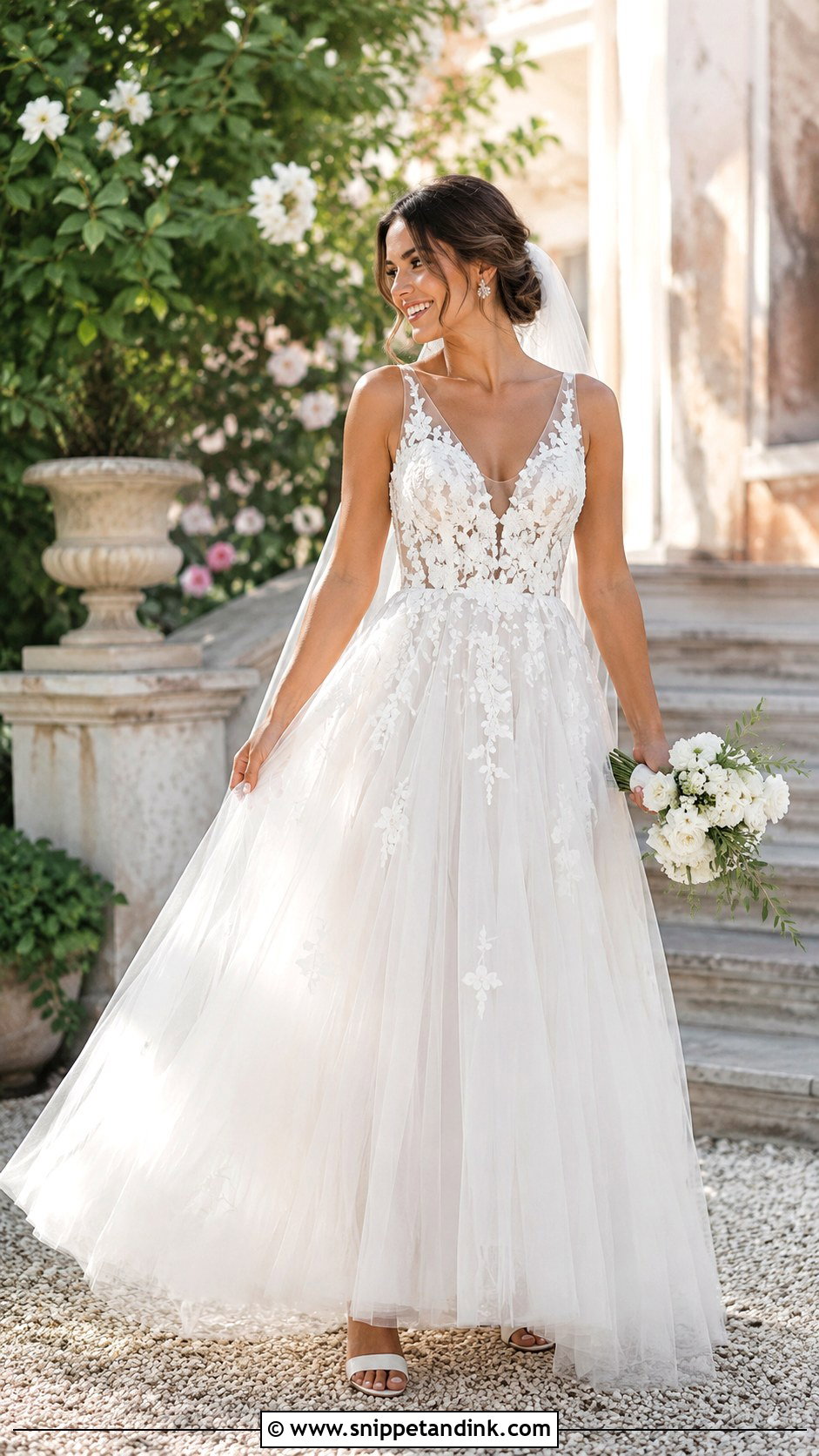Floral Applique Wedding Dress - Snippet and Ink - 20 Budget Wedding Dress Ideas