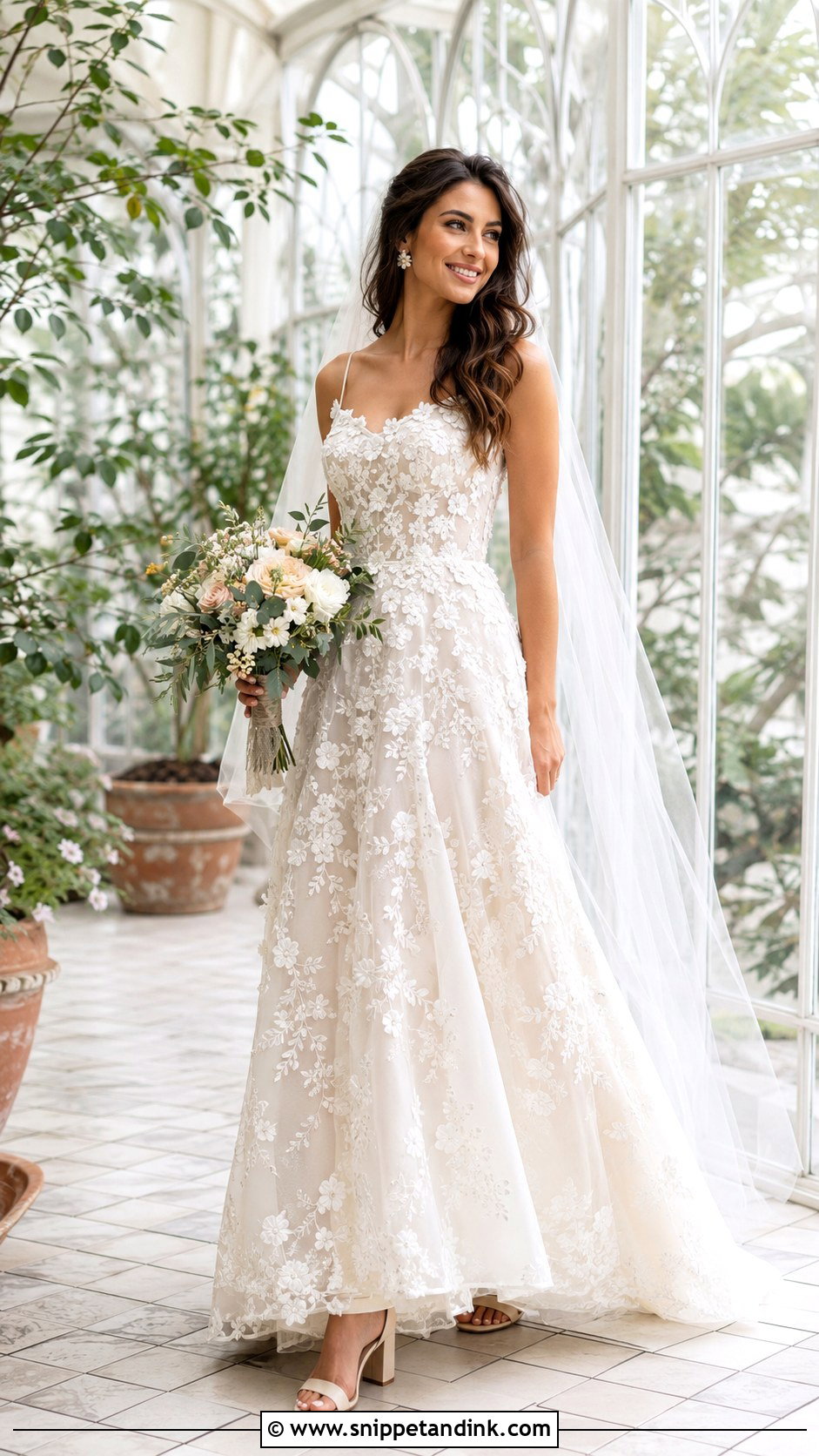 Floral Applique Wedding Dress - Snippet and Ink - 20 Easy Wedding Dress Ideas