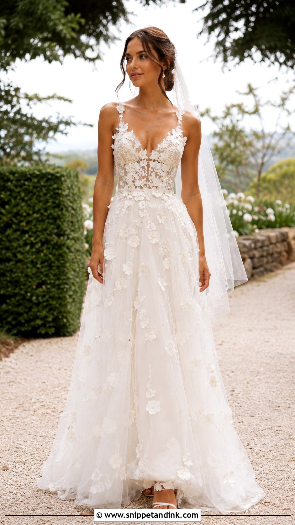 Floral Applique Wedding Dress - Snippet and Ink - 20 Faith Kelly Wedding Dress Ideas