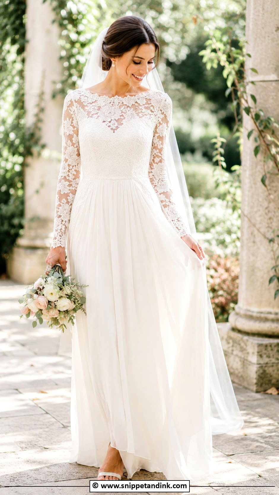 Floral Applique Wedding Dress - Snippet and Ink - 30 Chic Wedding Dress Ideas