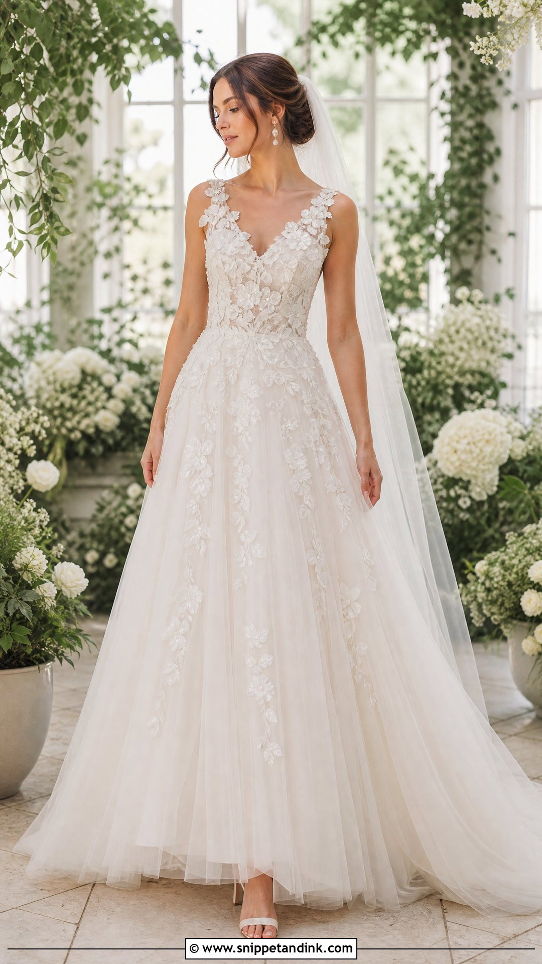 Floral Applique Wedding Dress - Snippet and Ink - 20 Sew Wedding Dress Ideas