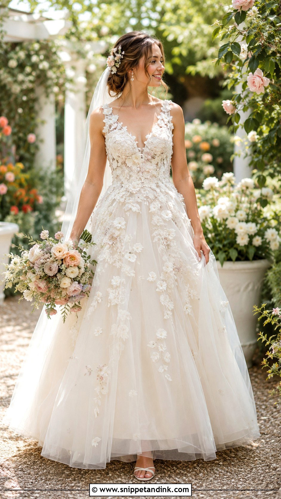 Floral Applique Wedding Dress Ballgown - Snippet and Ink - 20 Elegant Wedding Dress Ballgown Ideas