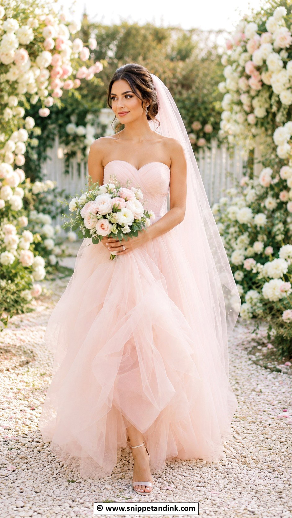 Floral Applique Wedding Dress Outfit - Snippet and Ink - 25 Bride Wedding Outfits