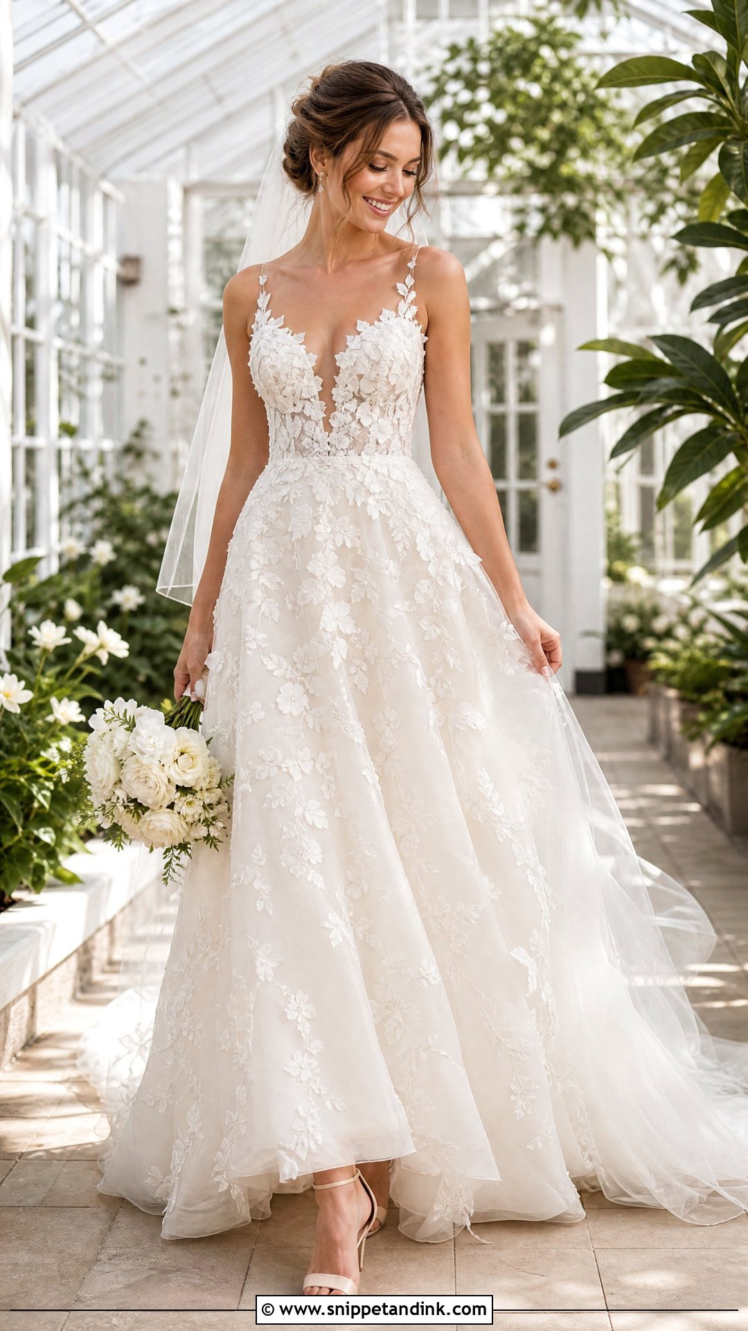 Floral Applique Wedding Dress Photoshoot - Snippet and Ink - 20 Wedding Dresses Photoshoot
