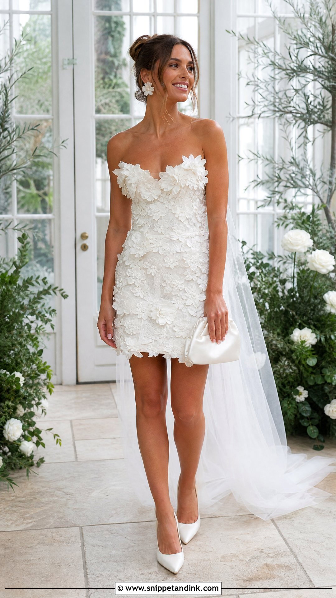 Floral Applique Wedding Exit Dress - Snippet and Ink - 20 Wedding Exit Dress Ideas