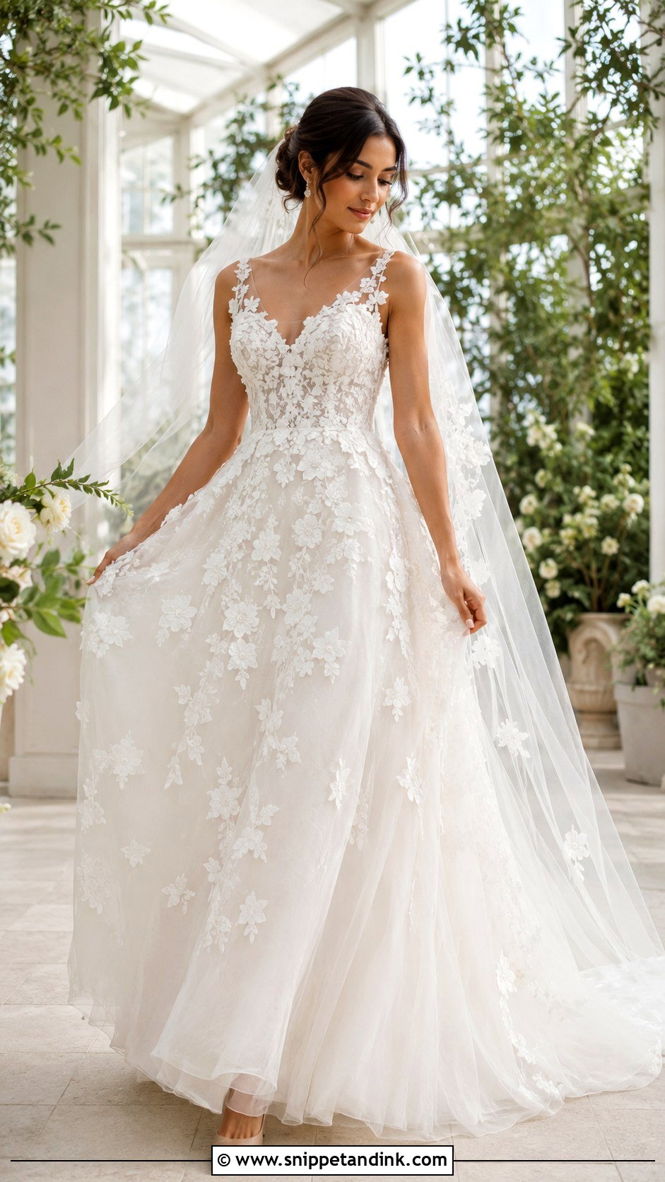 Floral Applique Wedding Gown - Snippet and Ink - 20 Latest Wedding Gowns Bridal Collection