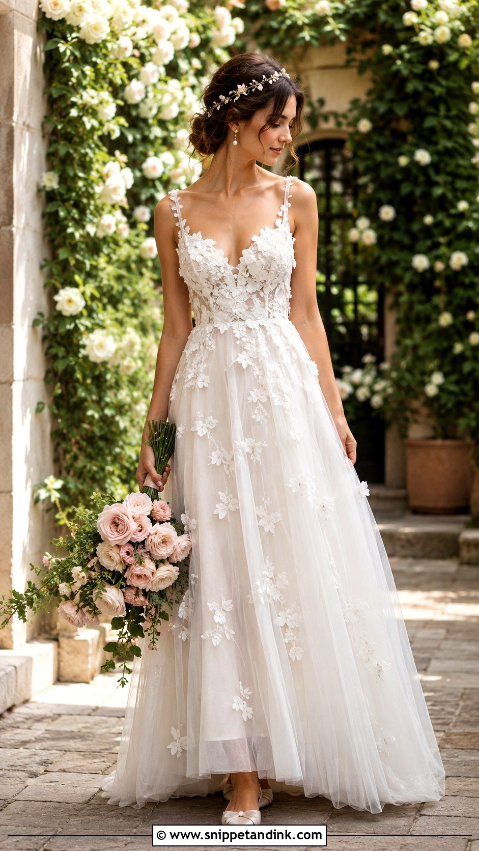 Floral Applique Whimsical Bridal Look - Snippet and Ink - 20 Whimsical Bride Ideas