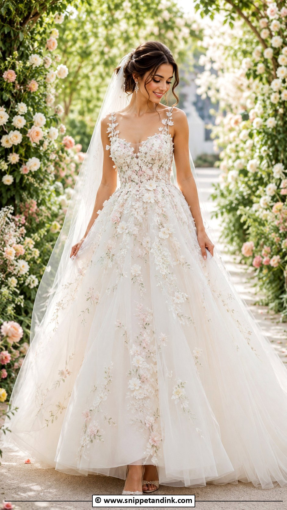 Floral Ball Gown Wedding Dress - Snippet and Ink - 30 Wedding Dresses Ball Gown