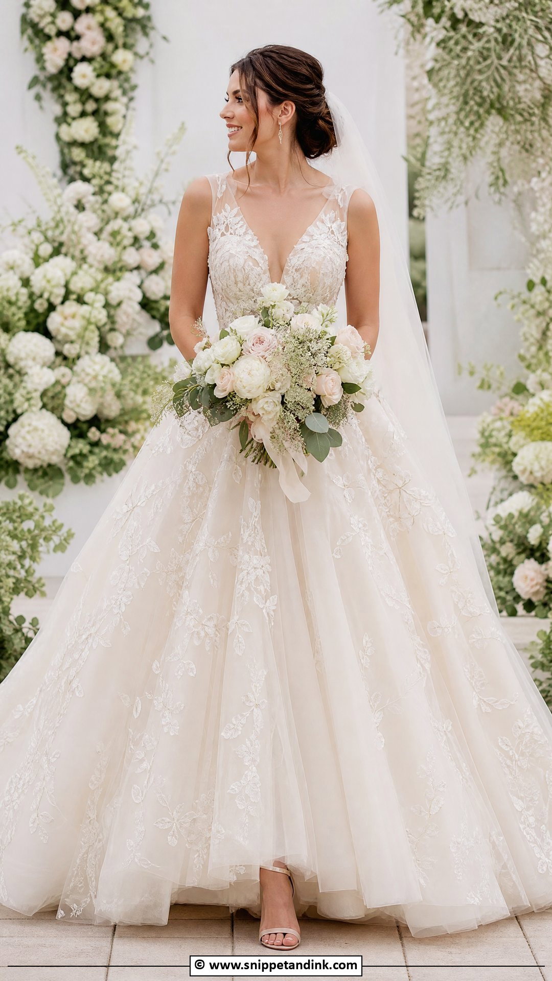 Floral Ball Gown Wedding Dress - Snippet and Ink - 35 Ball Gown Wedding Dress Ideas