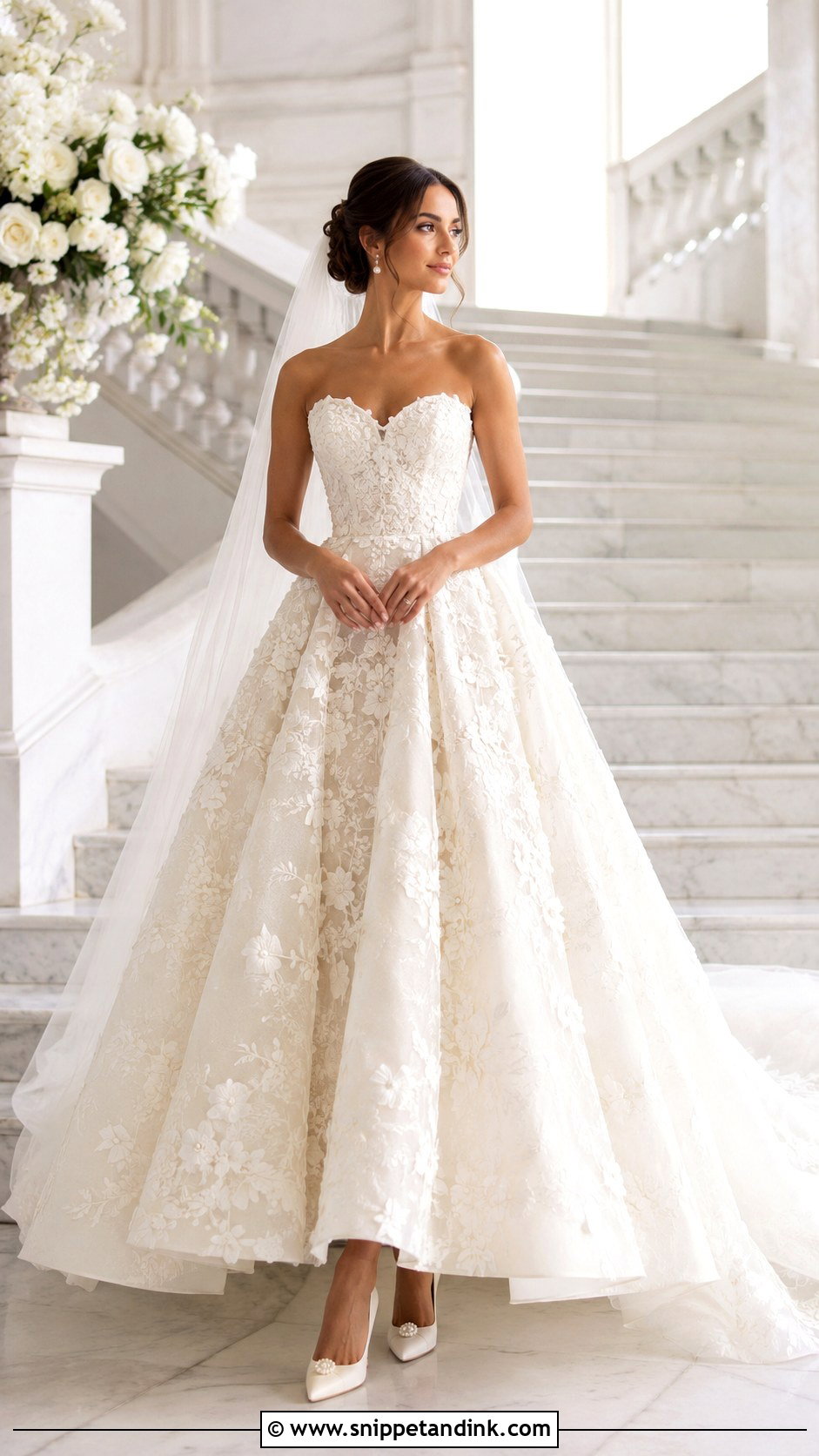 Floral Ball Gown Wedding Dress - Snippet and Ink - 25 Flowery Wedding Dress Ideas