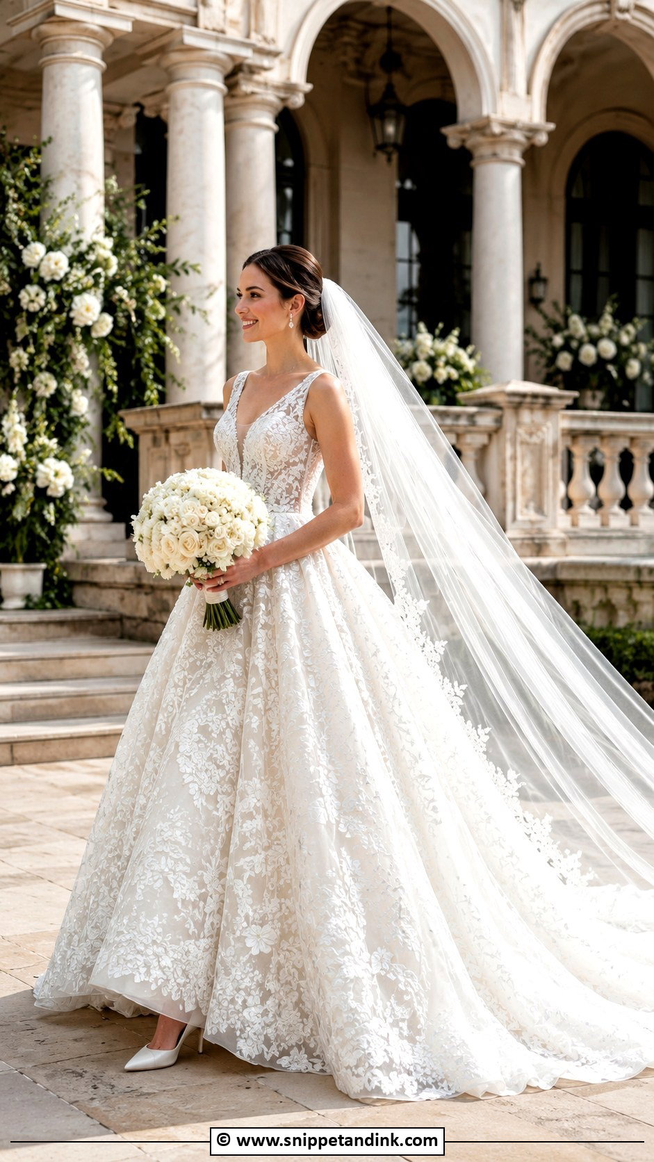 Floral Ball Gown Wedding Dress - Snippet and Ink - 25 Wedding Dress Flowers