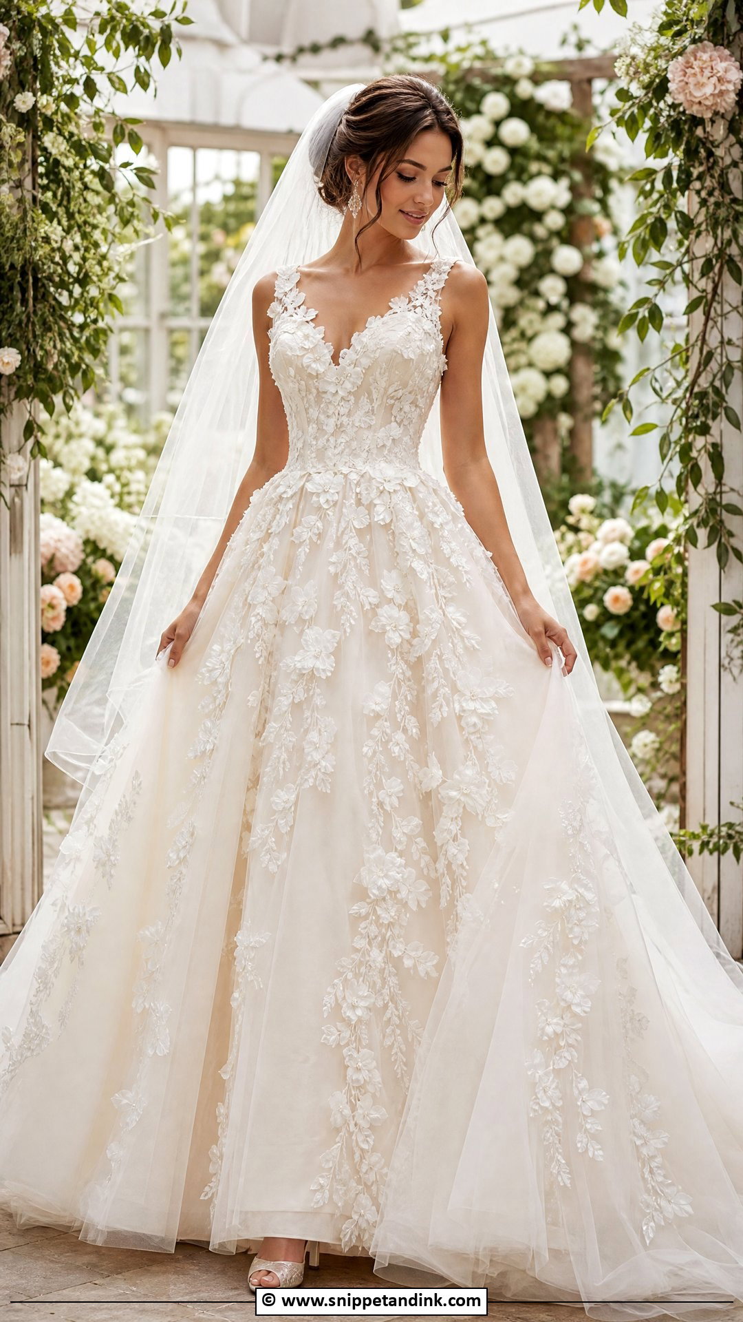Floral Ballgown Wedding Dress - Snippet and Ink - 35 Ballgown Wedding Dress Ideas