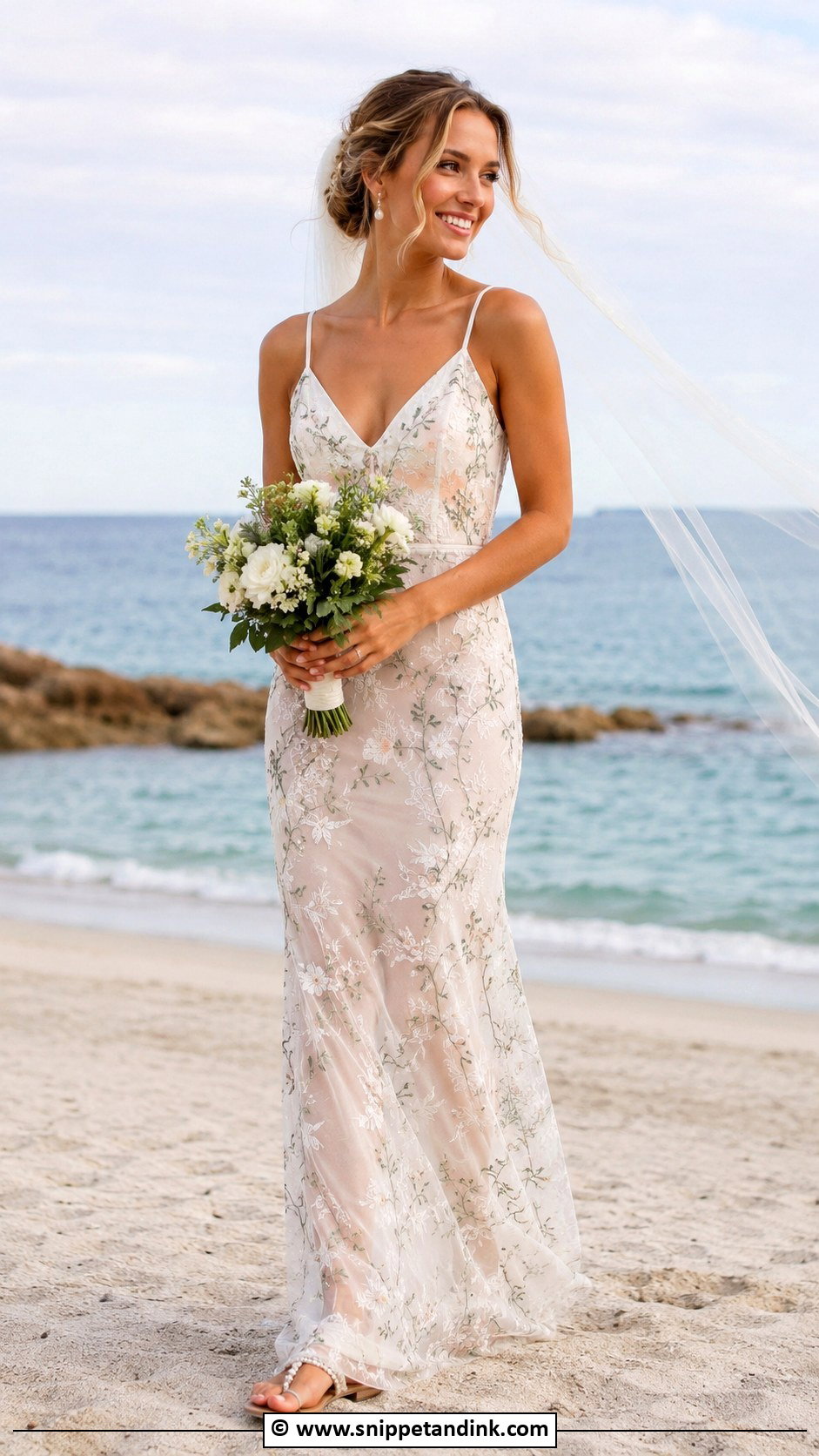 Floral Beach Wedding Dress - Snippet and Ink - 30 Flower Wedding Dress Ideas