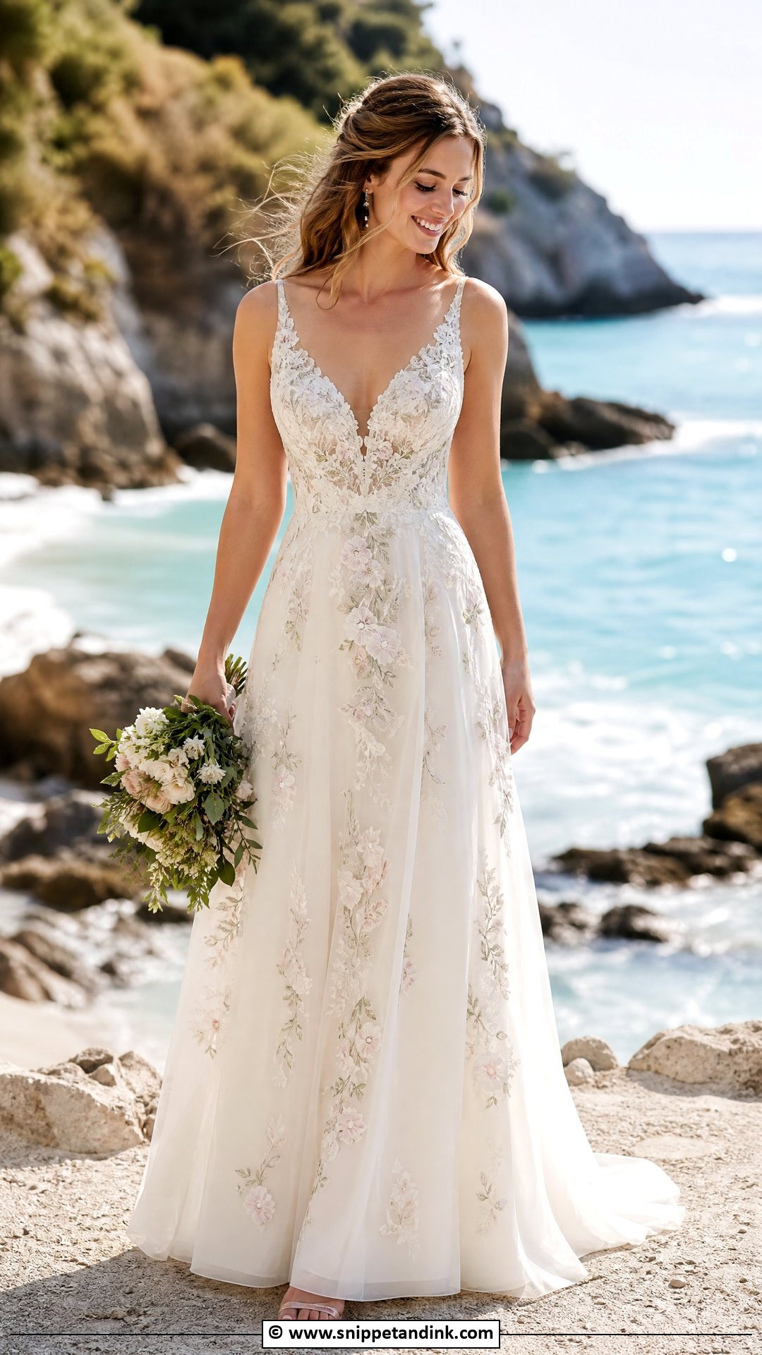Floral Beach Wedding Dress - Snippet and Ink - 35 Beach Wedding Dress Ideas