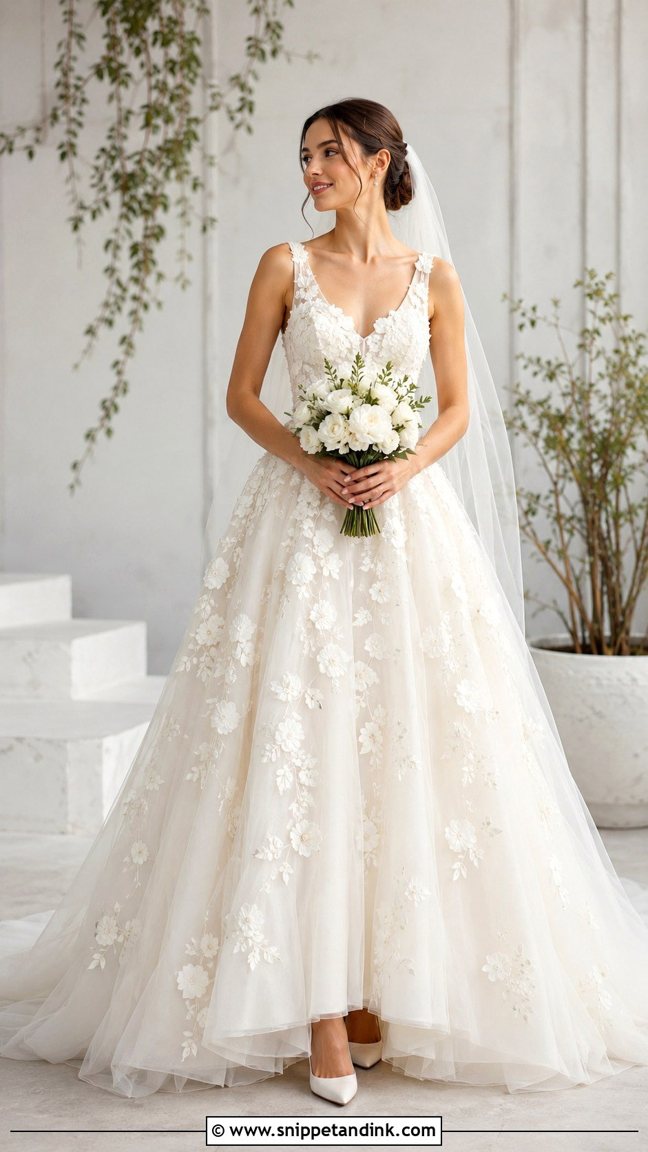 Floral Big Skirt Wedding Dress - Snippet and Ink - 20 Big Skirt Wedding Dress Ideas