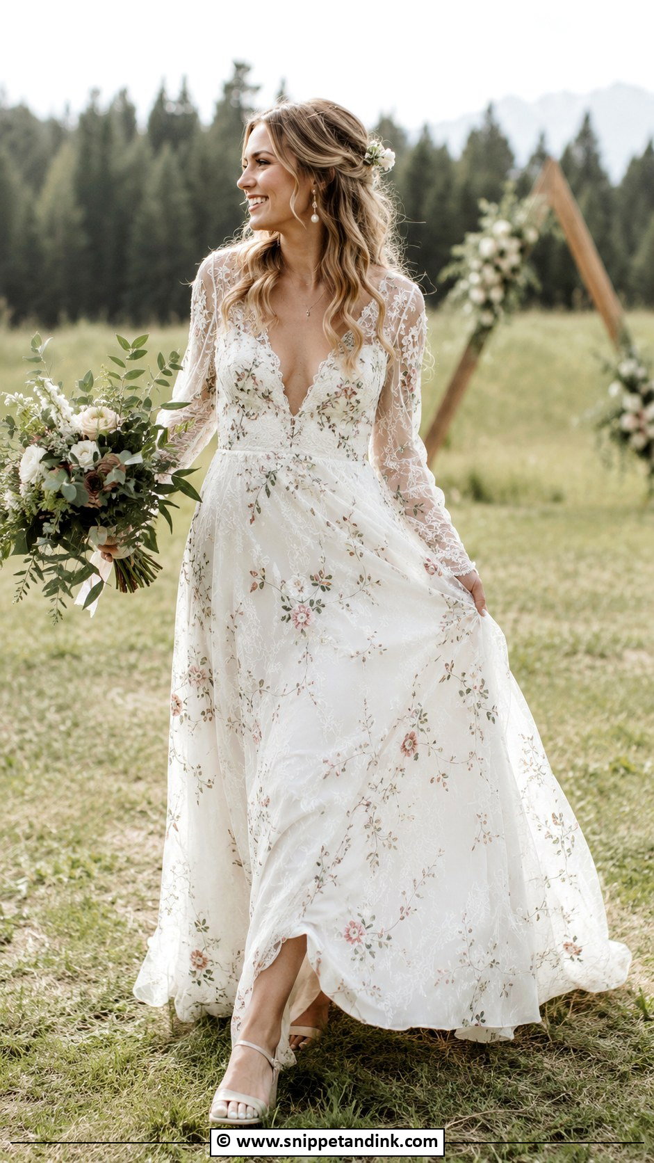 Floral Boho Wedding Dress - Snippet and Ink - 30 Flower Wedding Dress Ideas