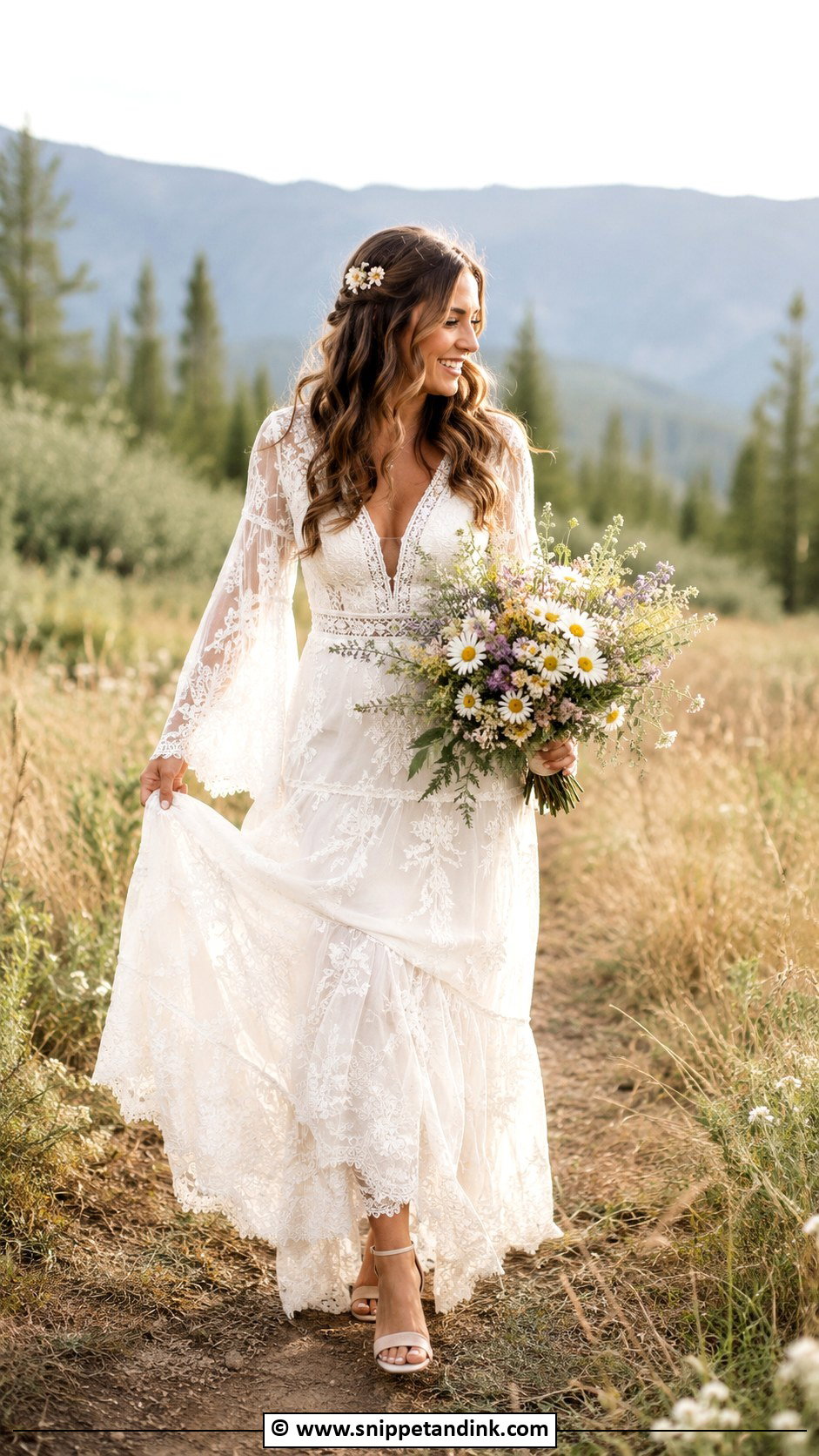 Floral Boho Wedding Dress - Snippet and Ink - 25 Wedding Dress with Flowers