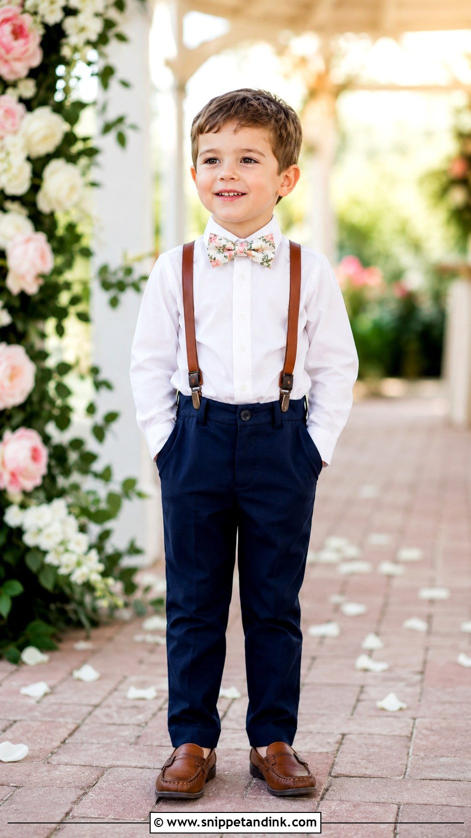 Floral Bow Tie Ring Boy Outfit - Snippet and Ink - 25 Ring Boy Outfits