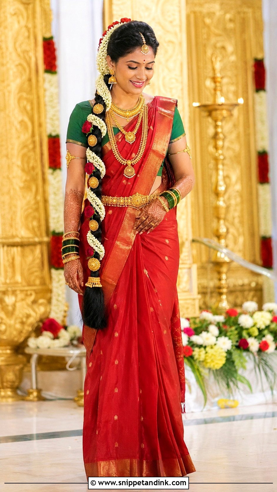 Floral Braid GSB Konkani Bride - Snippet and Ink - 20 Gsb Konkani Bride Ideas