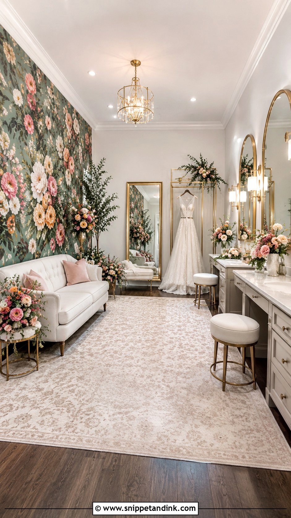 Floral Bridal Dressing Room - Snippet and Ink - 20 Bridal Dressing Room Ideas
