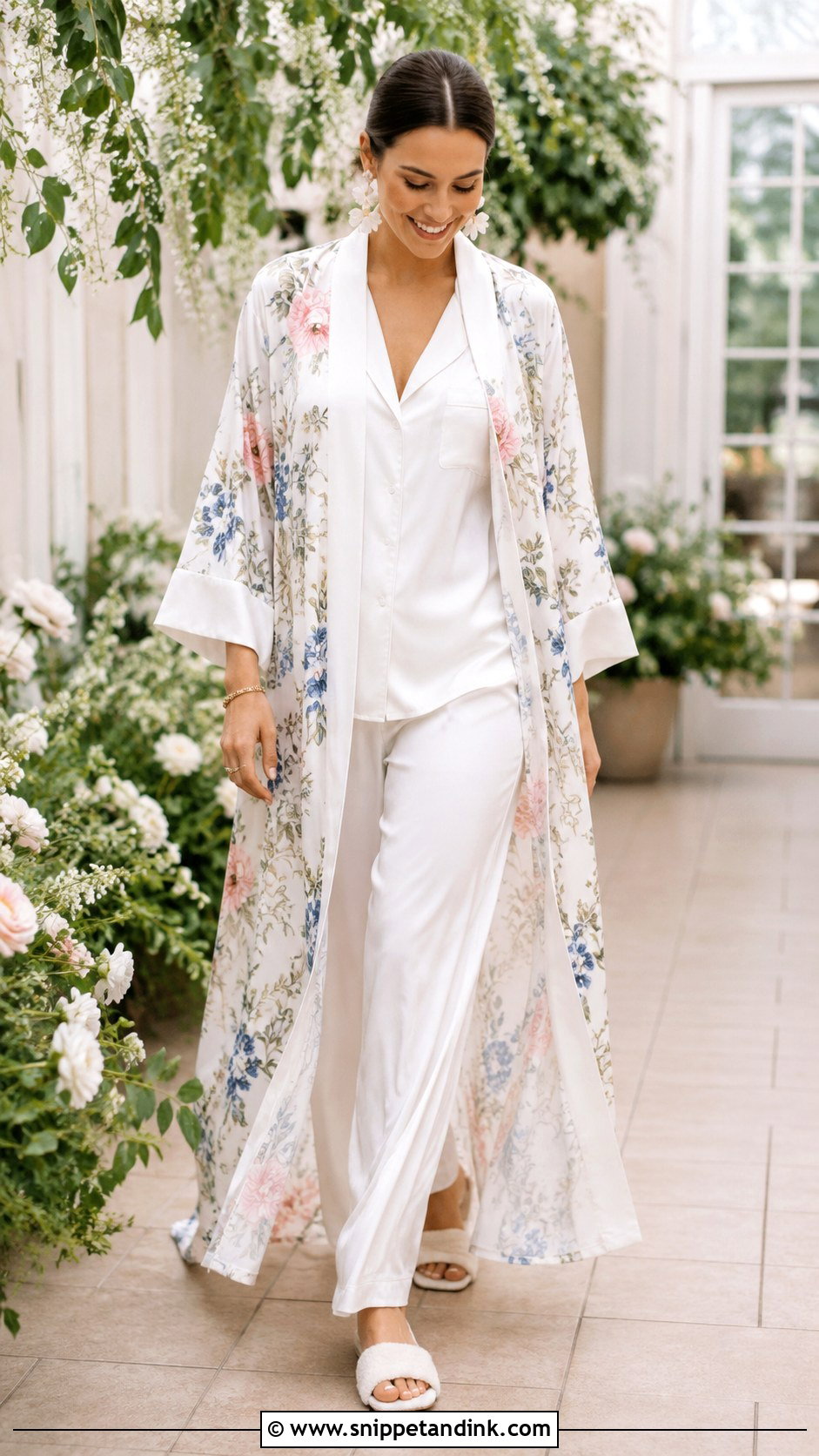 Floral Bridal Kimono Outfit - Snippet and Ink - 20 Bride Kimono Ideas