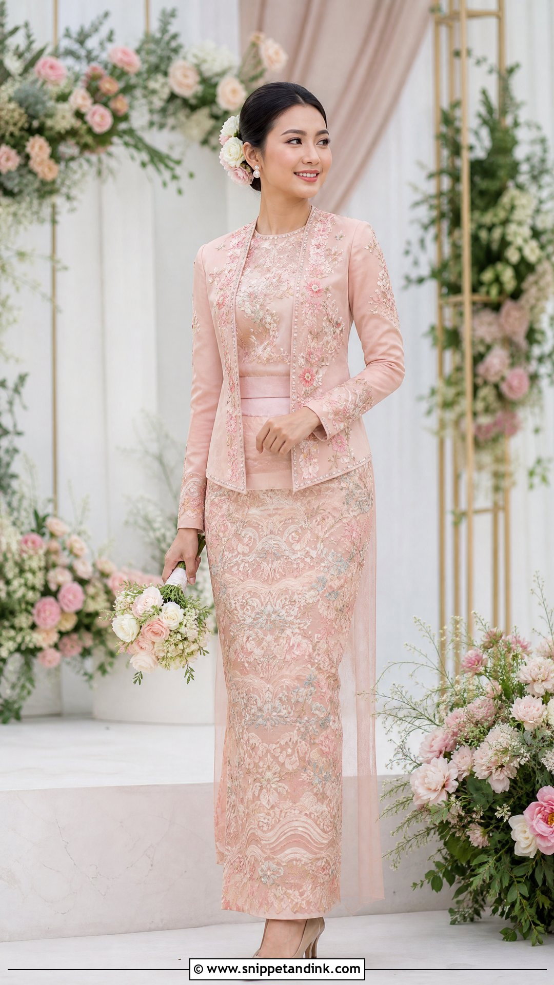 Floral Burmese Wedding Dress - Snippet and Ink - 25 Burmese Wedding Dress Ideas