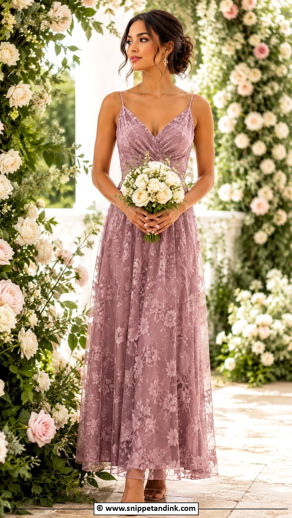 Floral Burnout Bridesmaid Dress - Snippet and Ink - 30 Brides Maids Dresses