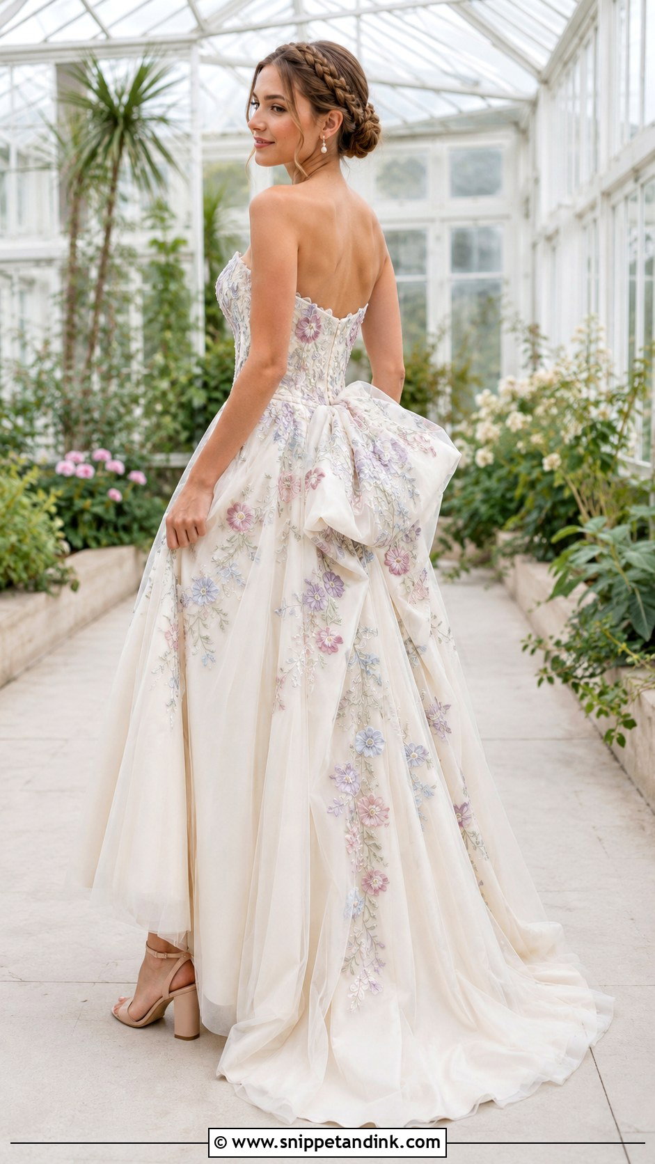 Floral Bustled Wedding Dress - Snippet and Ink - 20 Bustled Wedding Dress Ideas