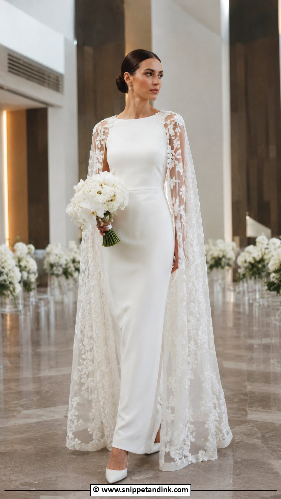 Floral Cape Wedding Dress - Snippet and Ink - 25 Wedding Dress Flowers