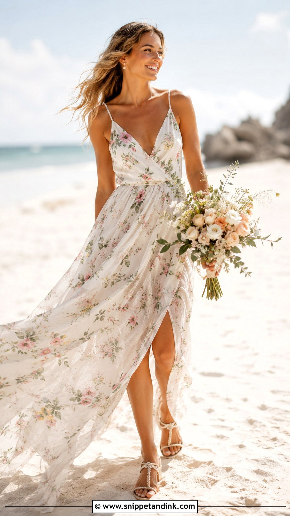 Floral Chiffon Wedding Dress - Snippet and Ink - 25 Flowery Wedding Dress Ideas