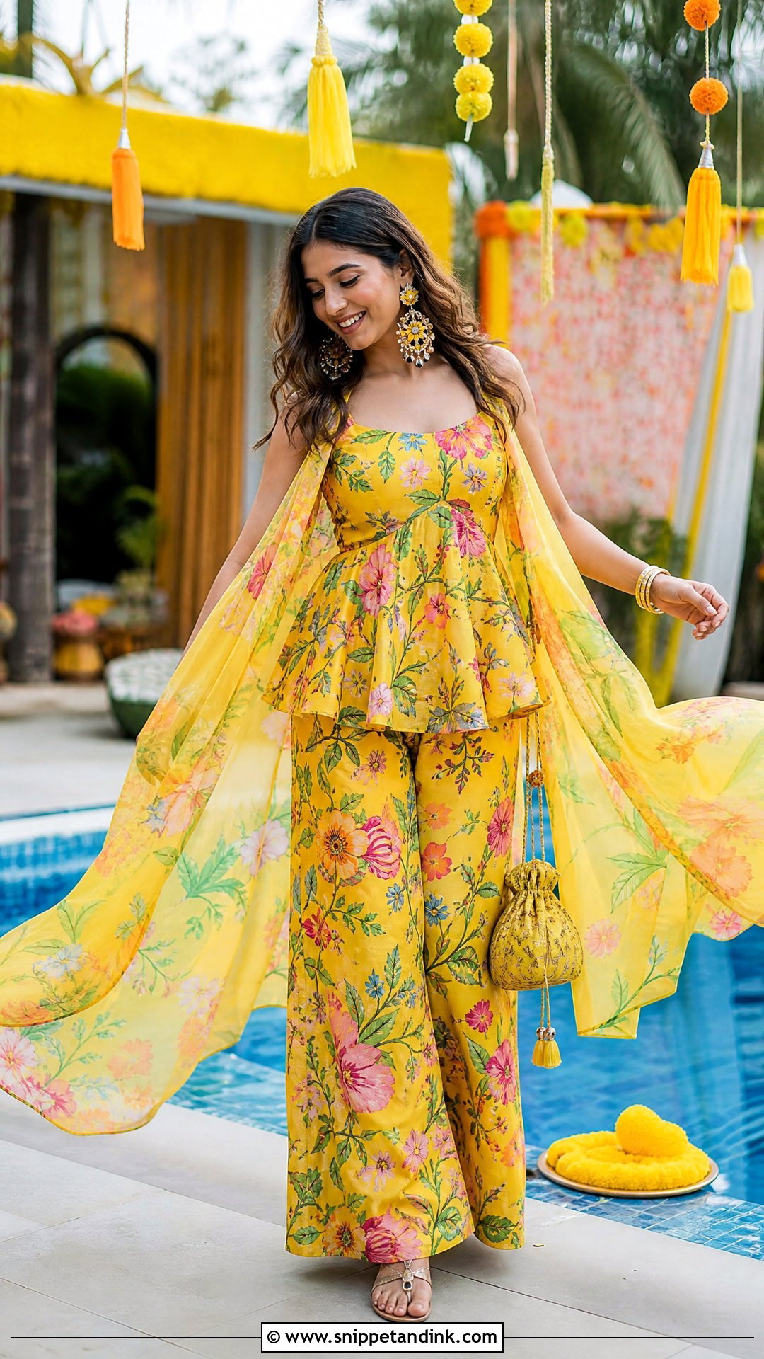 Floral Co Ord Set Poolside Haldi Outfit - Snippet and Ink - 20 Pool Side Haldi Outfits