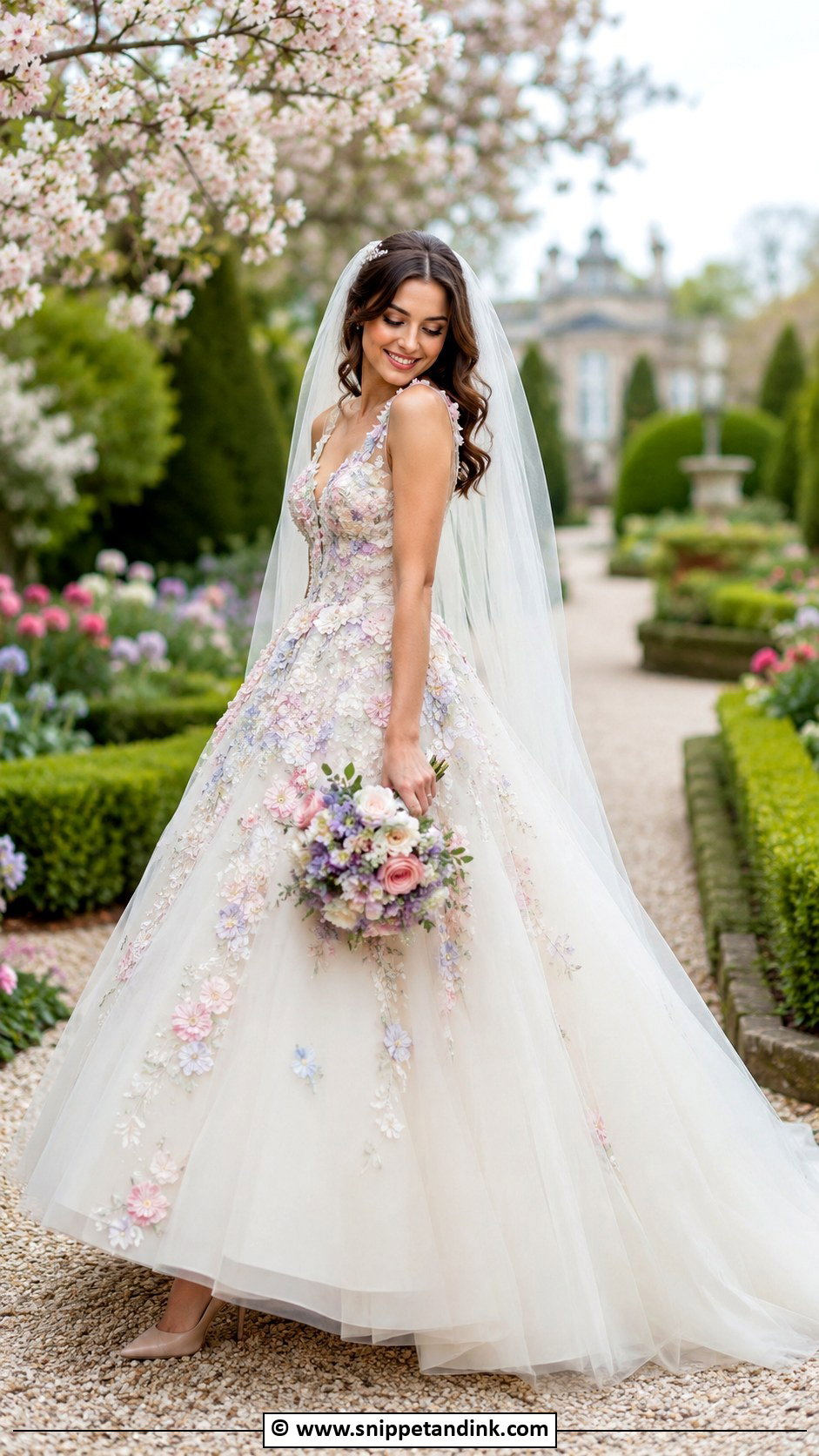 Floral Color Princess Wedding Dress - Snippet and Ink - 35 Princess Wedding Dresses
